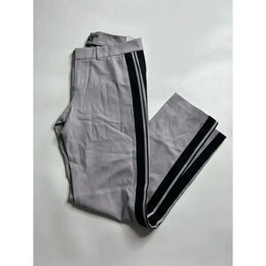 Vince Pants Women's 2 Wool Spandex Blend Tuxedo Stripe Gray Trouser Business